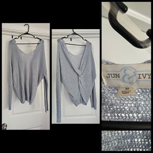 Off-the-Shoulder Sweater in Light Blue